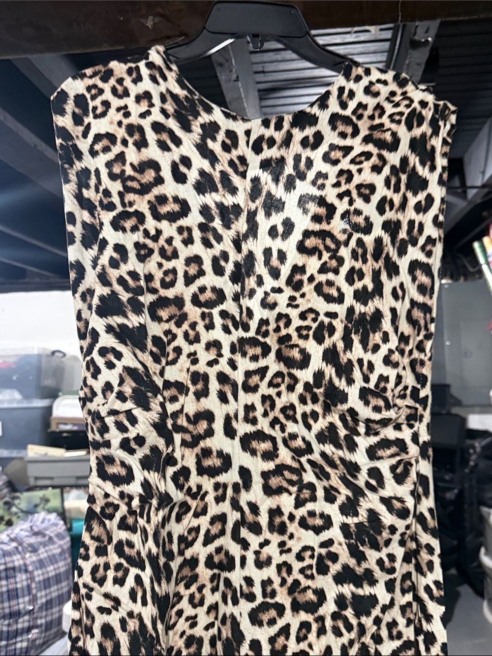 Zara Leopard Print Midi Dress - Tan & Black
